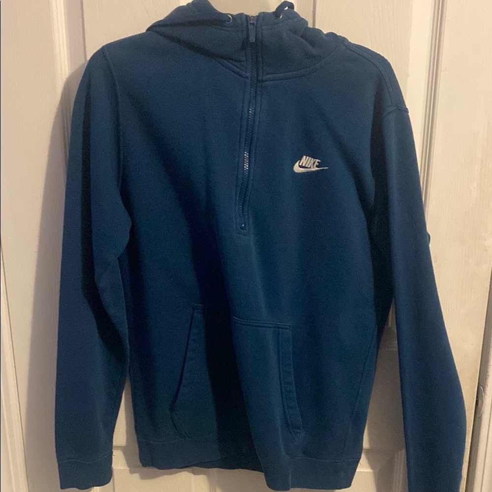 Nike Blue Zip Up Sweater with Hood